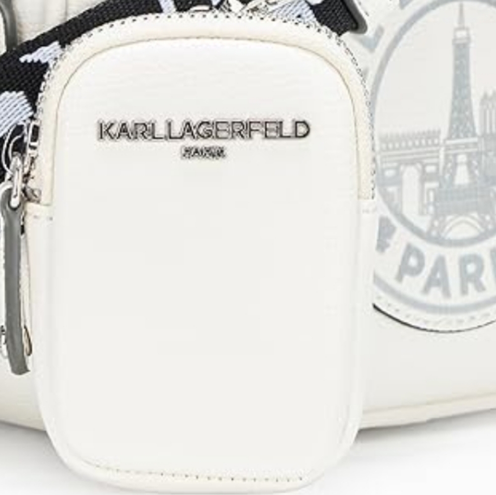 Karl Lagerfeld White Textured Mini Bag